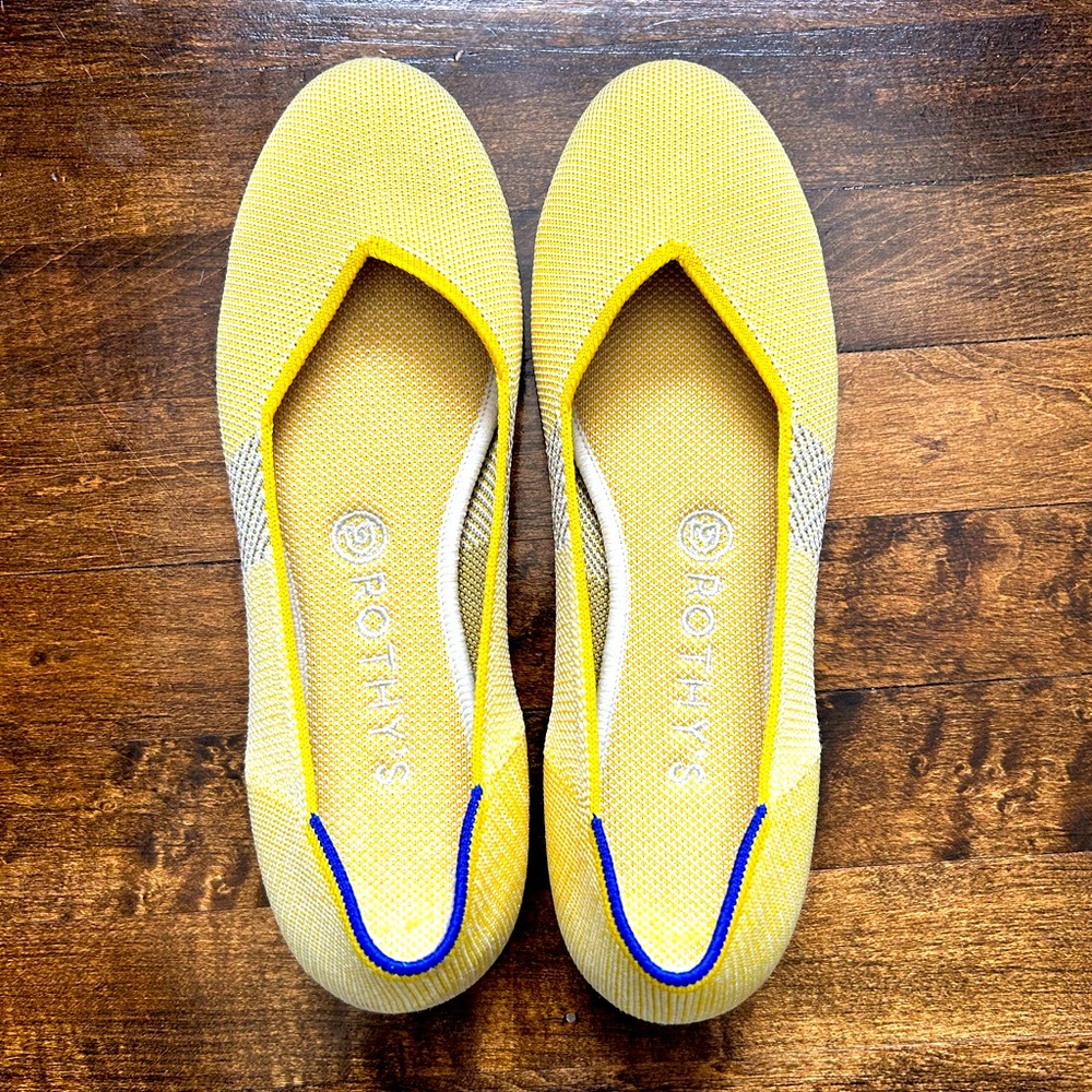 Rothy’s limited edition color yellow ballet flats